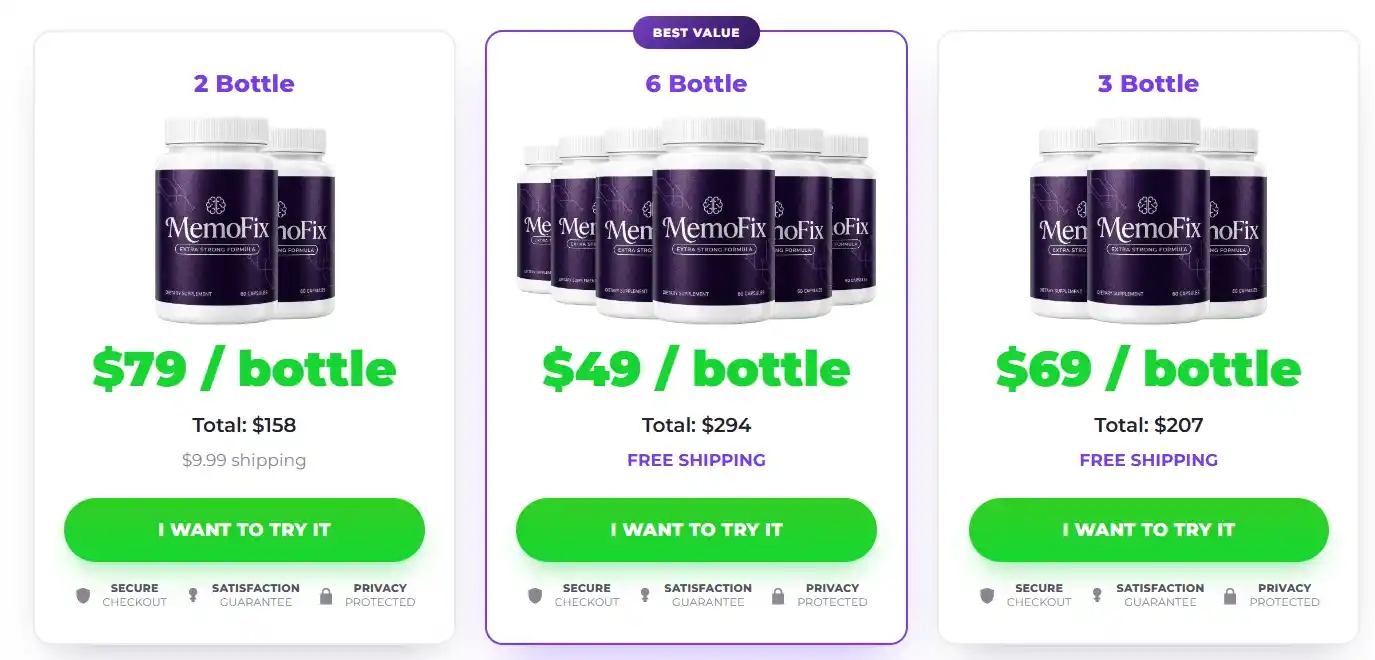 MemoFix Price Packages